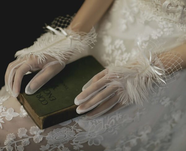 Bridal Feather - Mesh Gloves - Image 4