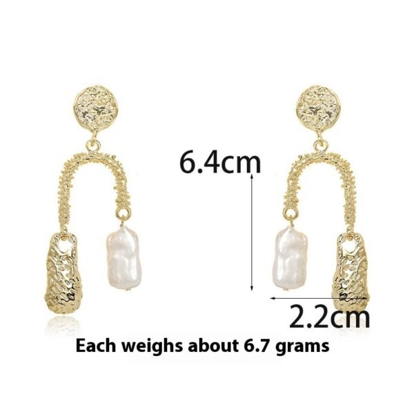 Natural Baroque Pearl Earrings - Image 3