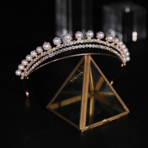 Pearl & Rhinestone Crown Hair Accessory