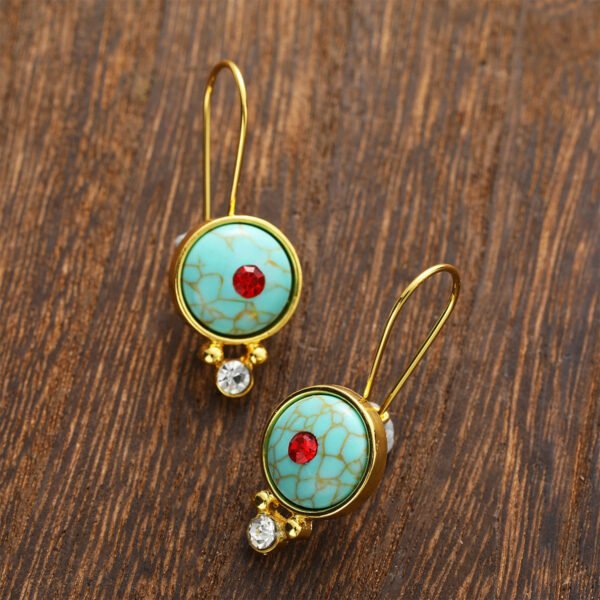 Bohemian Turquoise Pendant Earrings - Image 3