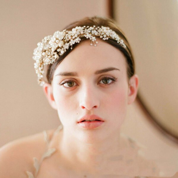 Gold Bridal Hair Band Crown - Image 3