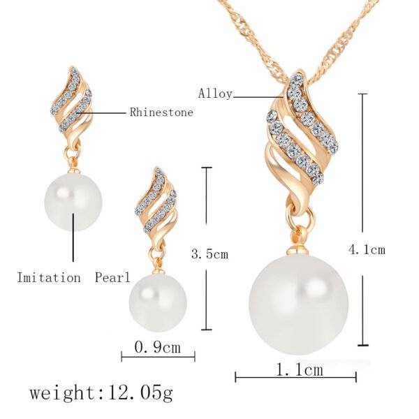 Luxury - Inspired Alloy Pearl Jewelry Set - Image 2