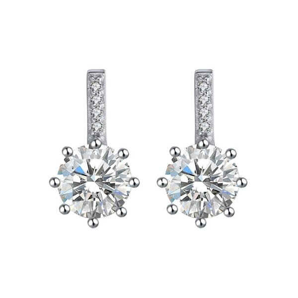 Elegant Lady S925 Sterling Silver Stud Earrings - Image 4
