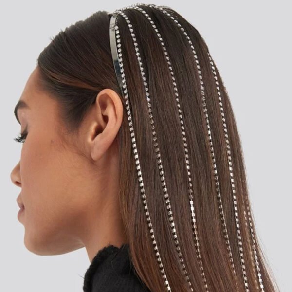 Fashion Rhinestone Tassel Headband - Image 5