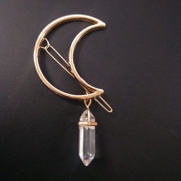 Natural Stone Hexagonal Gem Hairpin - Image 2