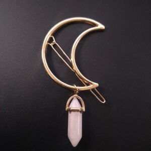 Natural Stone Hexagonal Gem Hairpin