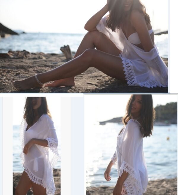 White Lace - Trimmed Beach Cover - Up - Image 3