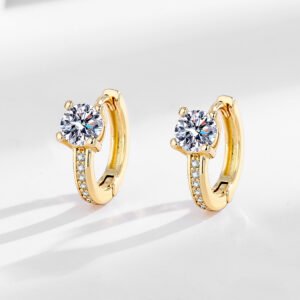 Geometric Zircon - Inlaid Earrings