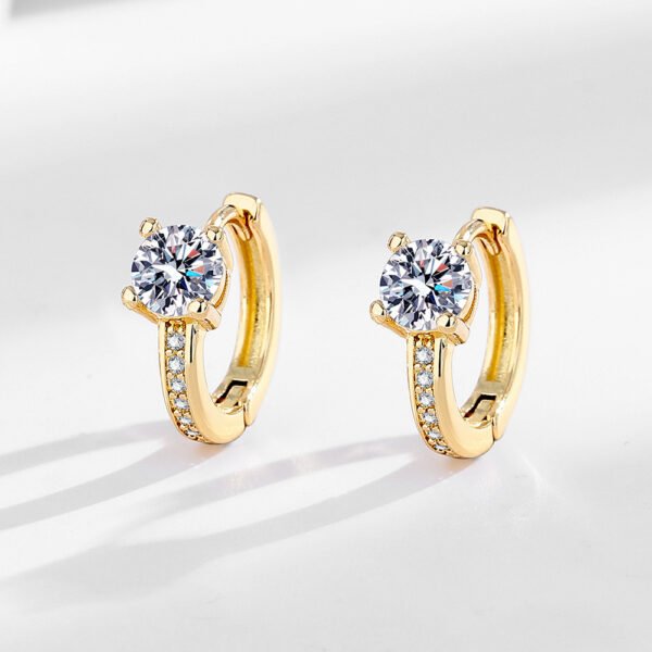 Geometric Zircon - Inlaid Earrings