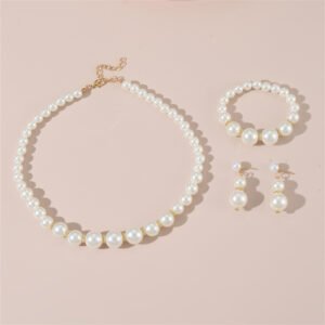 Handmade White Pearl Children’s Jewelry Set