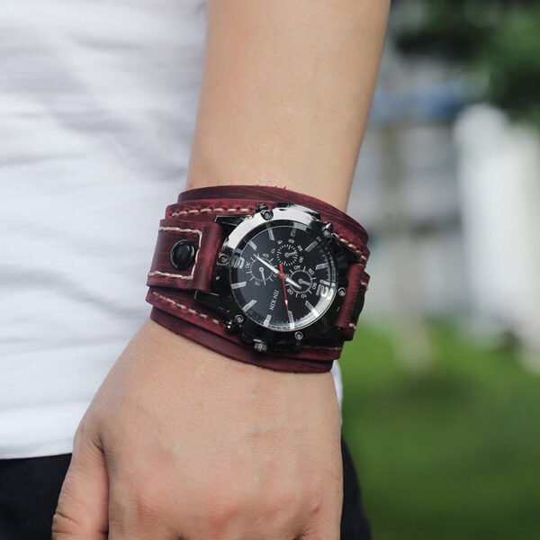 Vintage Hand Stitched Leather Watch - Image 3