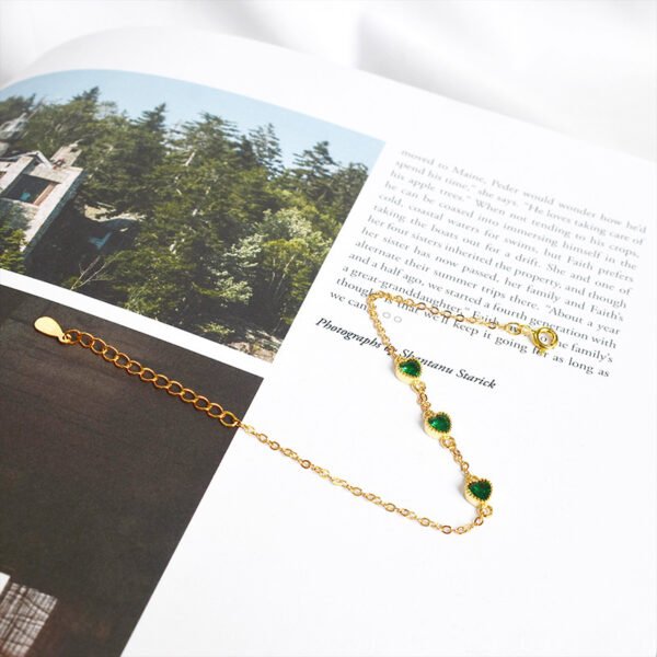Heart - Shaped Zircon Inlaid Bracelet - Image 6