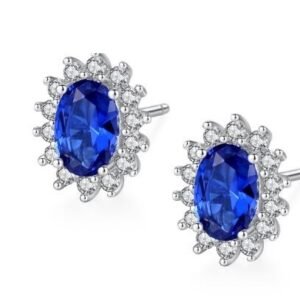 Royal Blue Gem Stud Earrings