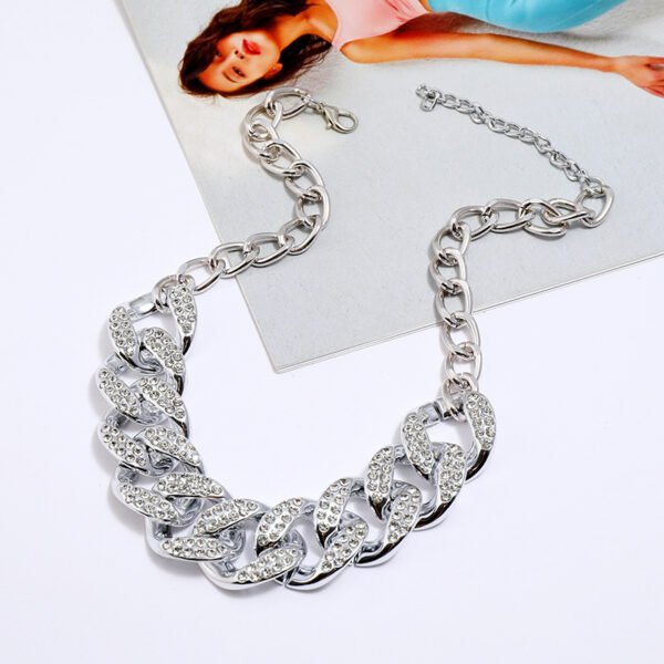 Electroplated Geometric Chain Necklace - Image 2