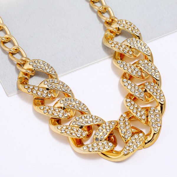 Electroplated Geometric Chain Necklace - Image 3