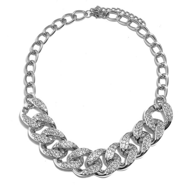 Electroplated Geometric Chain Necklace - Image 4