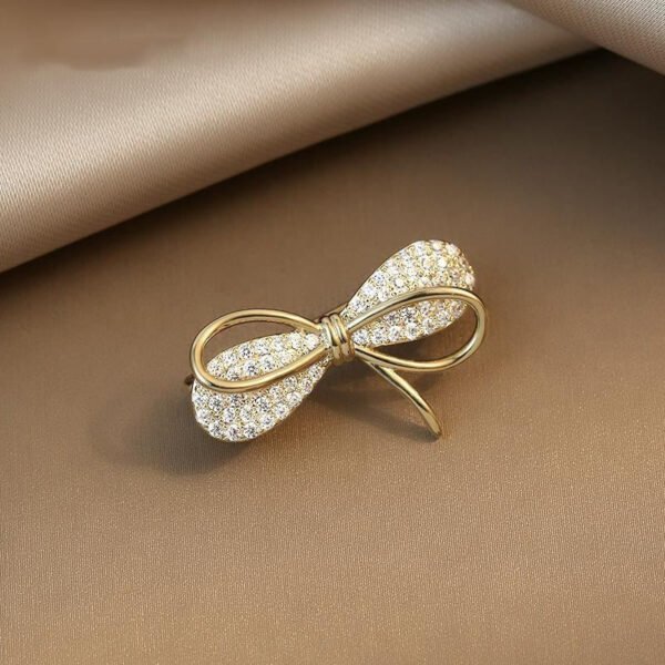 Zircon - Encrusted Bowknot Brooch - Image 4