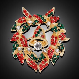 Wreath - Shaped Christmas Brooch