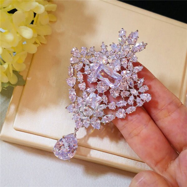 Zircon Water - Drop Pattern Brooch - Image 4