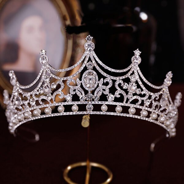 Silver - Toned Rhinestone Crown - Image 2
