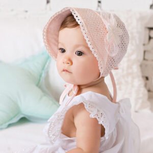 Children's Cotton Beanie Cap with Sweet Lace
