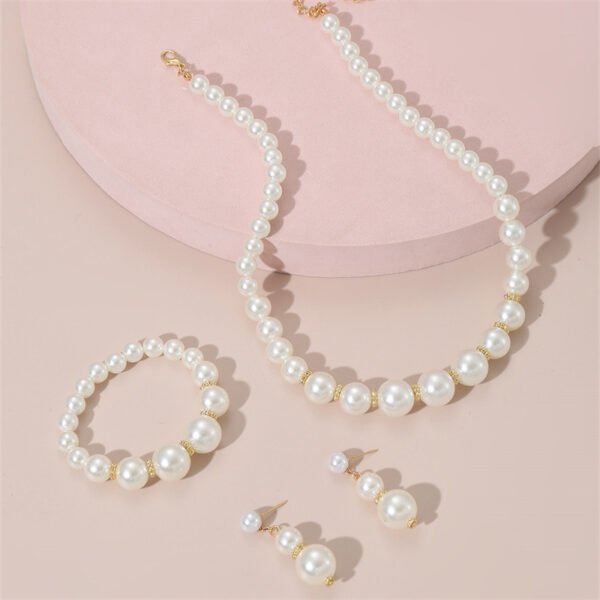Handmade White Pearl Children’s Jewelry Set - Image 2