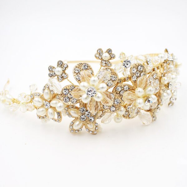 Gold Bridal Hair Band Crown - Image 4