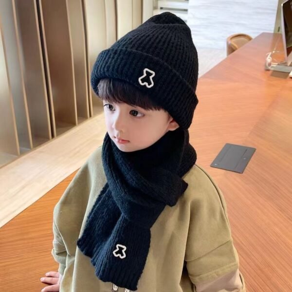 Kids' Polyester Knitted Hat & Scarf Set - Image 6