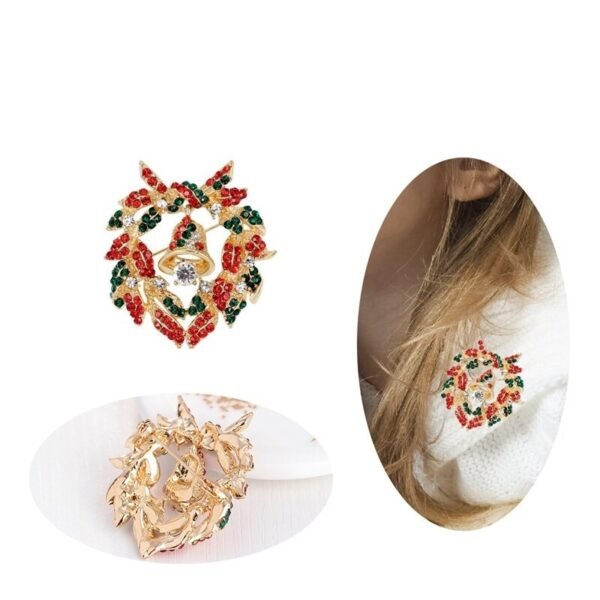 Wreath - Shaped Christmas Brooch - Image 7