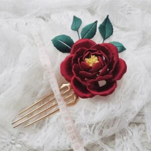 Handmade Rose Flower - Wrapped Hairpin