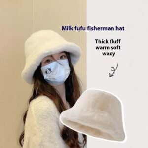 Plush Bonnet Fleece - lined Bucket Hat - Dome Crown, Multiple Colors