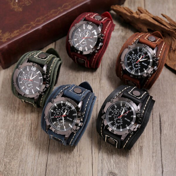 Vintage Hand Stitched Leather Watch - Image 2