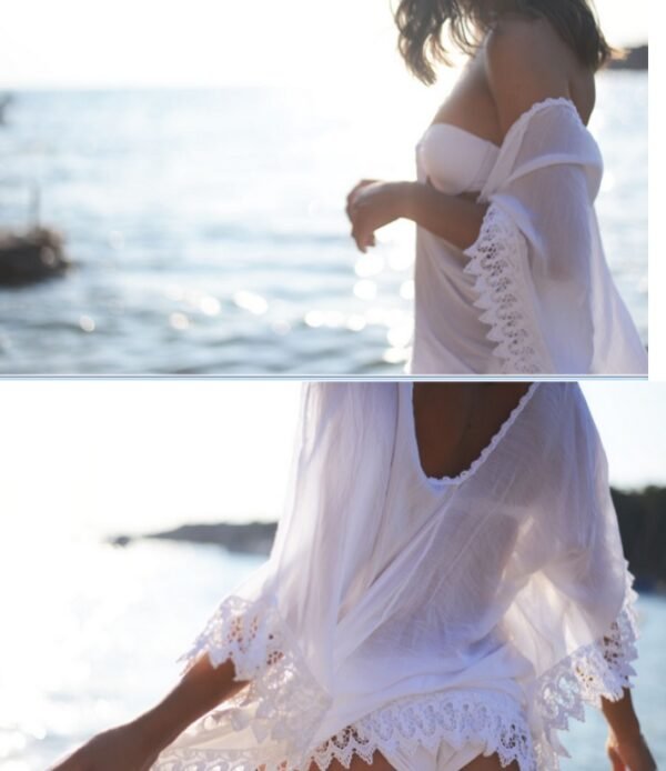 White Lace - Trimmed Beach Cover - Up - Image 2