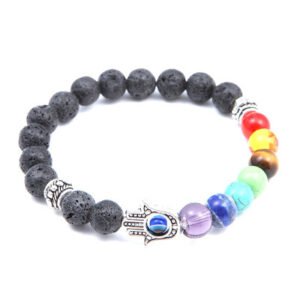 Volcanic Rock & Chakra Bracelet