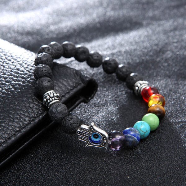 Volcanic Rock & Chakra Bracelet - Image 4