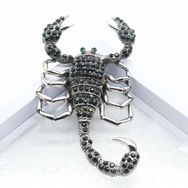 Black Rhinestone Scorpion Brooch - Image 3