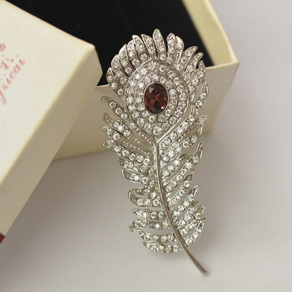 Unisex Feather - Shaped Alloy Brooch - Image 3