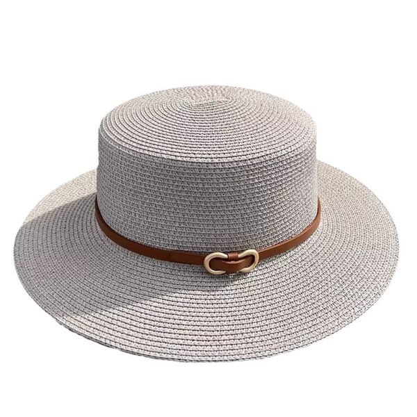 Flat Straw Hat - Summer Seaside UV Protection - Image 5