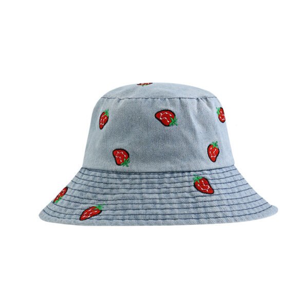Embroidered Strawberry Bucket Hat - Image 3