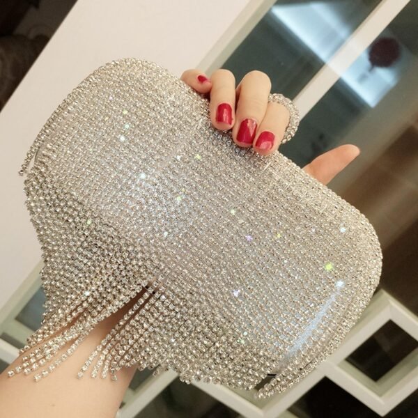 Sparkling Fringe Clutch Bag - Image 6