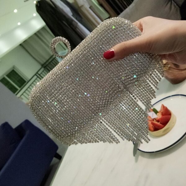 Sparkling Fringe Clutch Bag - Image 2
