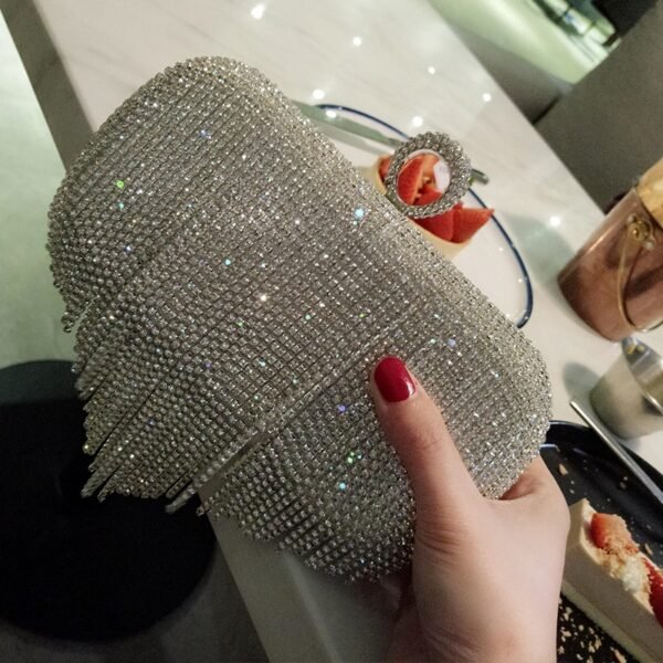 Sparkling Fringe Clutch Bag - Image 3