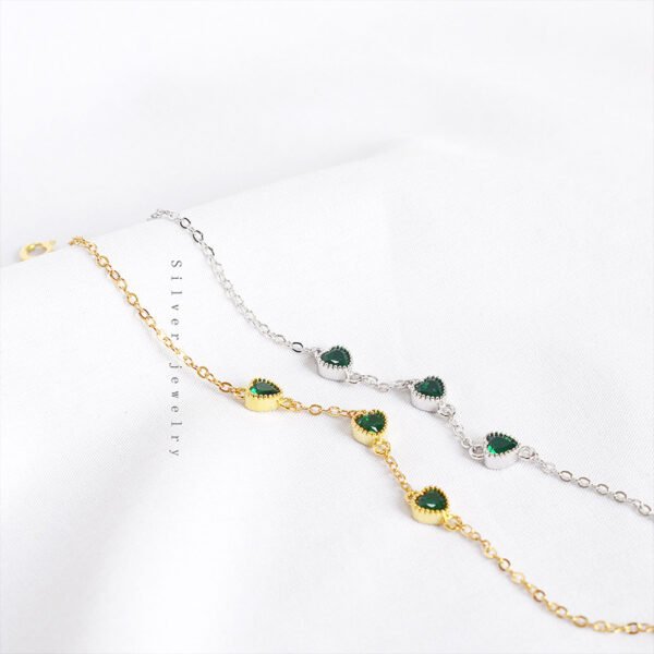 Heart - Shaped Zircon Inlaid Bracelet - Image 2