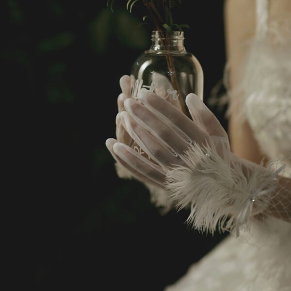 Bridal Feather - Mesh Gloves - Image 2