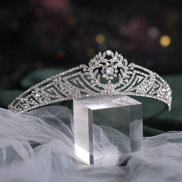 Handmade Rhinestone Wedding Crown Headband - Image 5