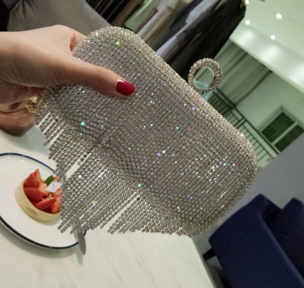 Sparkling Fringe Clutch Bag - Image 7