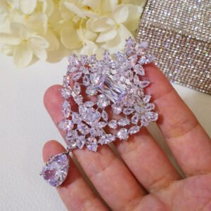 Zircon Water - Drop Pattern Brooch