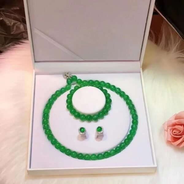 Emperor Green Chalcedony Jewelry Set - Image 4