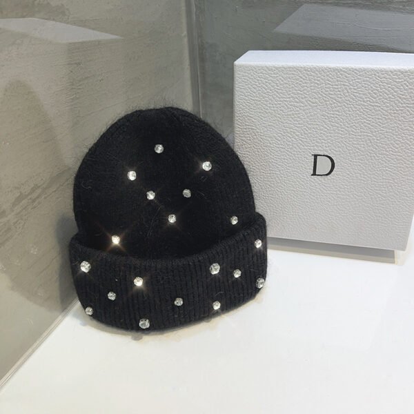 Handmade Rhinestone Winter Beanie - Image 6