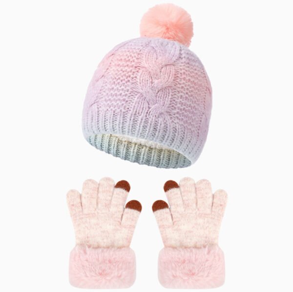 Kids' Polyester Winter Hat - Glove Set - Image 4